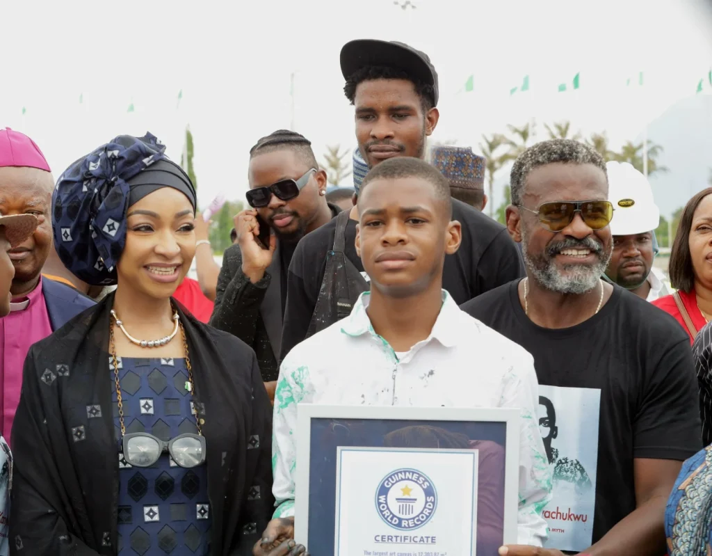 15-Year-Old Autistic Nigerian Artist Sets Guinness World Record with Massive Canvas Painting